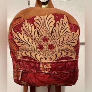 Handmade recycled material mini floral fashion backpack
